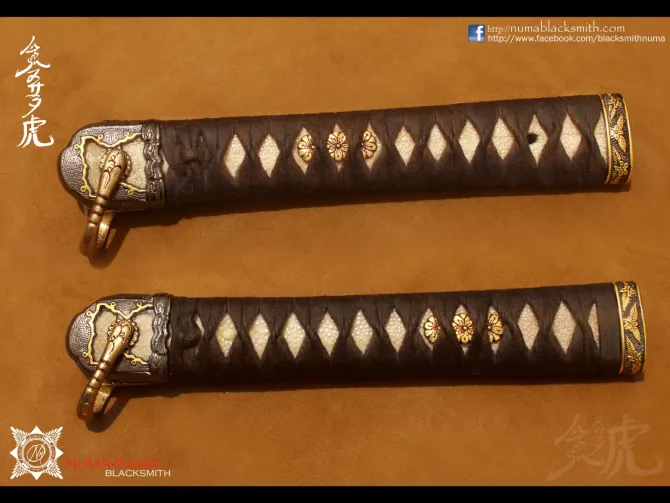 Japanese weapon Kodachi (gunto style)<br> 4 kodachi_gunto_hamon