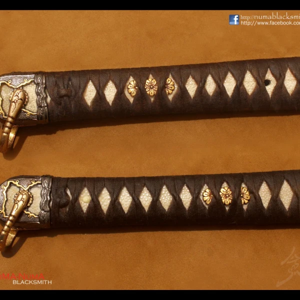 Japanese weapon Kodachi (gunto style)<br> 4 kodachi_gunto_hamon