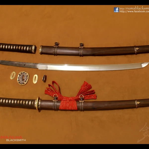 Japanese weapon Kodachi (gunto style)<br> 3 kodachi_gunto_hamon_b